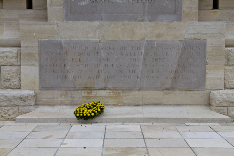 The Dedication on the Helles Memorial