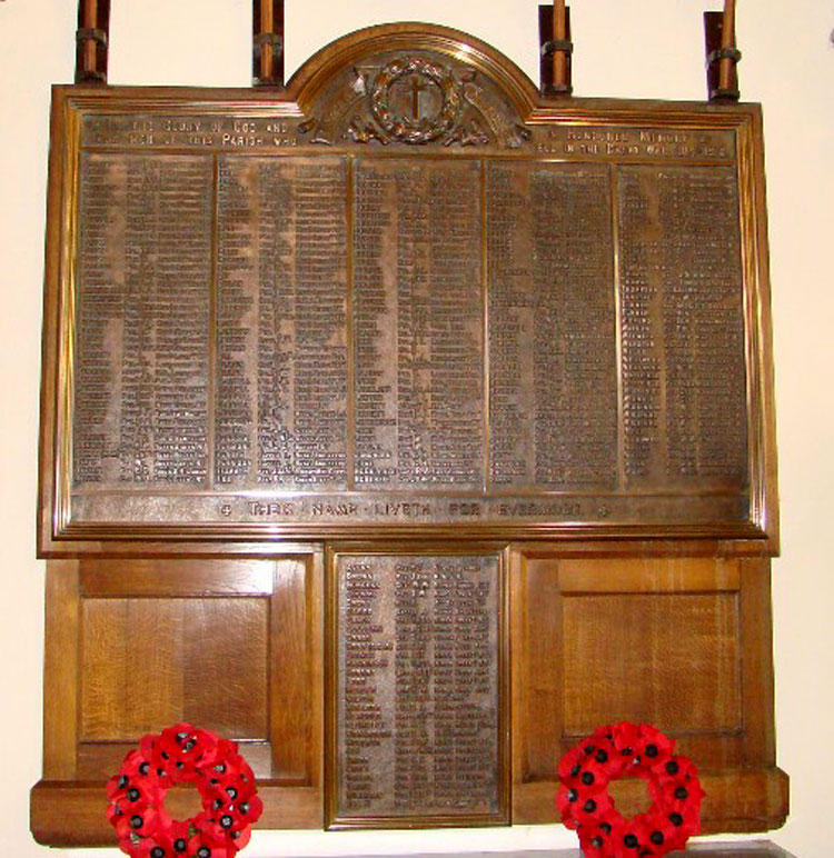 The War Memorial inside St. Michael's Church, Garston (Liverpool)