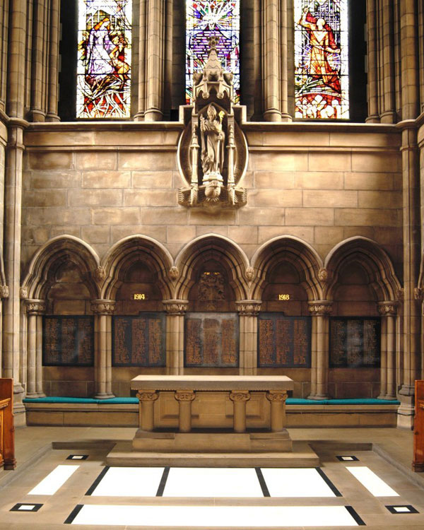 The First World War Memorial in the University of Glasgow War Memorial Chapel