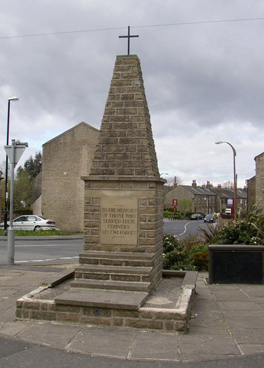 The Golcar War Memorial in Town End. This memorial has no names on it.