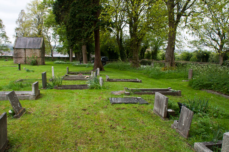 Barnard Castle Roman Catholic Cemetery. The chapel is on the left and Private Horan's headstone on the right.