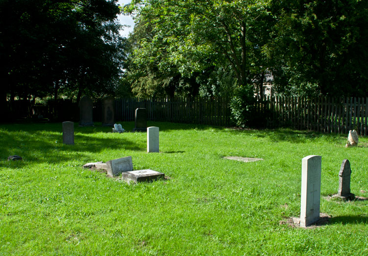 The section of the churchjyard in which Private Haddon's grave is located. 