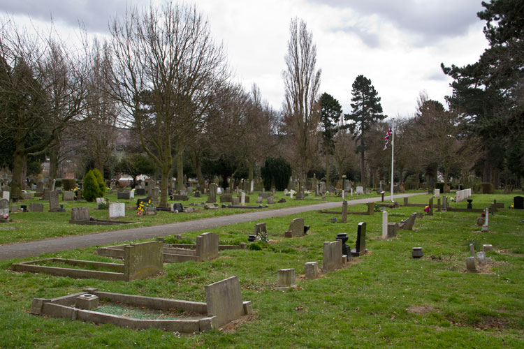 View of Eston Cemetery, looking towards the WW2 plot.