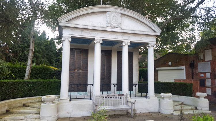 The Memorial to Those Who Lost Their Lives in both World War and who are cremated in the Golders Green Crematorium.