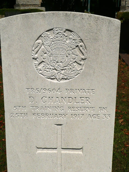 The grave of Private Chandler