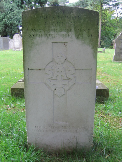 The grave of Private Frank Green