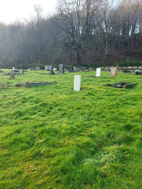 Huddersfield (Lockwood) Cemetery with Private Hirst's Grave in the Foreground