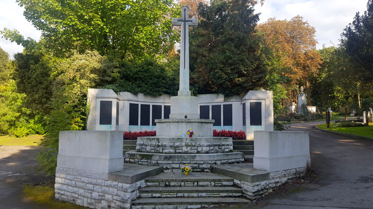 The Cross of Sacrifice and Screen Walls, - Islington Cemetery & Crematorium