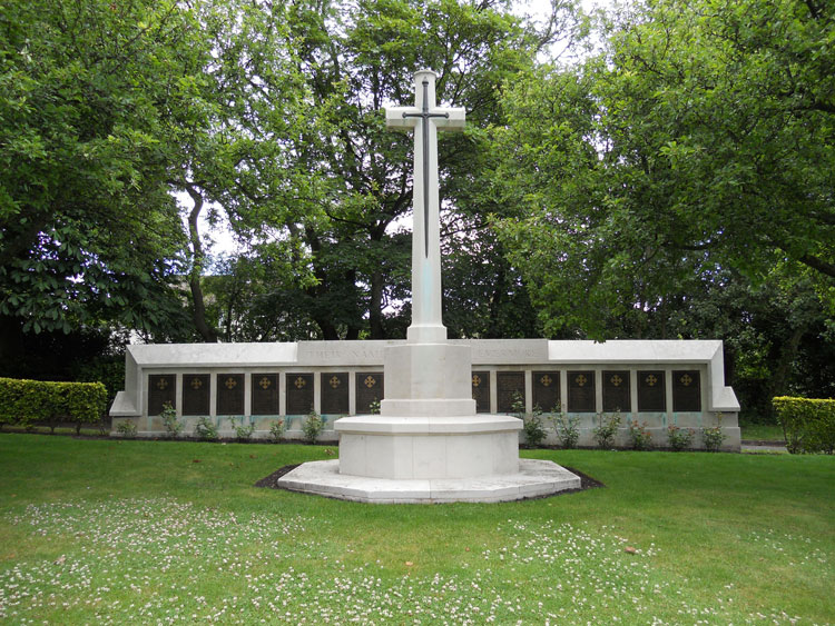 The main War Memorial in Leeds (Lawnswood) Cemetery,