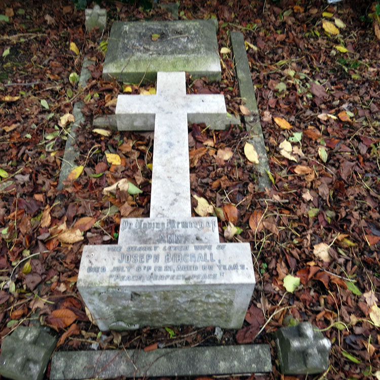 The Birchall Family headstone.