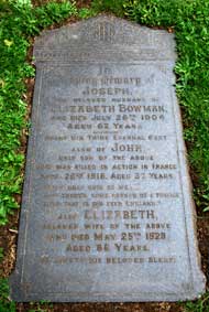 The Bowman Family Headstone