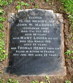The Maddren Family Headstone