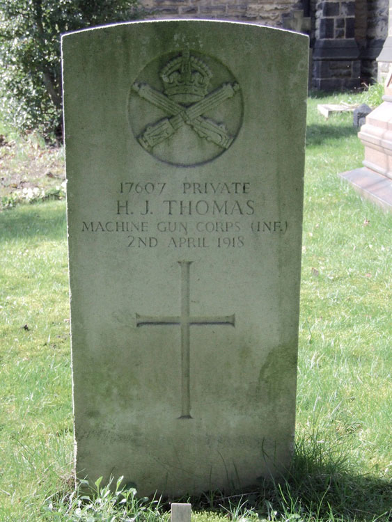 Private Thomas' Headstone in Moor Allerton (St. John) Churchyard - 1