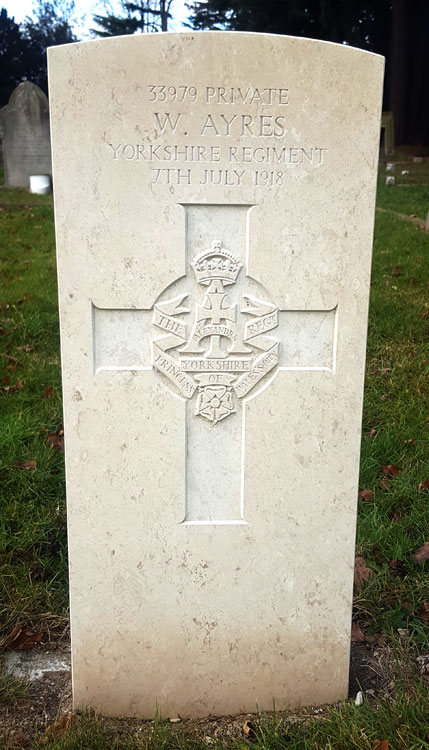 The Headstone for Private Ayres