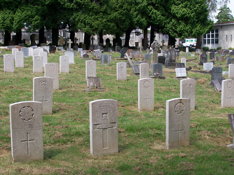 A General View of Part of Plymouth (Efford) Cemetery, Showing First World War Headstones 