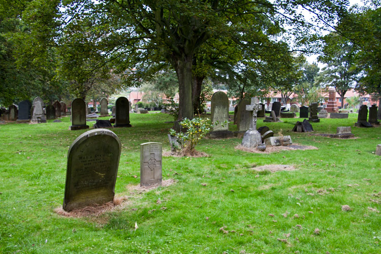 Headstones for Pte Newland (Foreground) in Scarborough (Manor Road) Cemetery