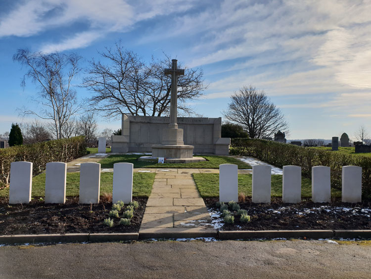 The Screen Wall and the Cross of Sacrifice in Sheffield (Burngreave) Cemetery