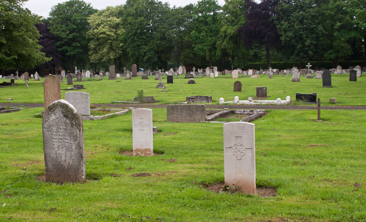 The graves of Privates Wilton (left) and Hobs in Stockton (Durham Road) Cemetery
