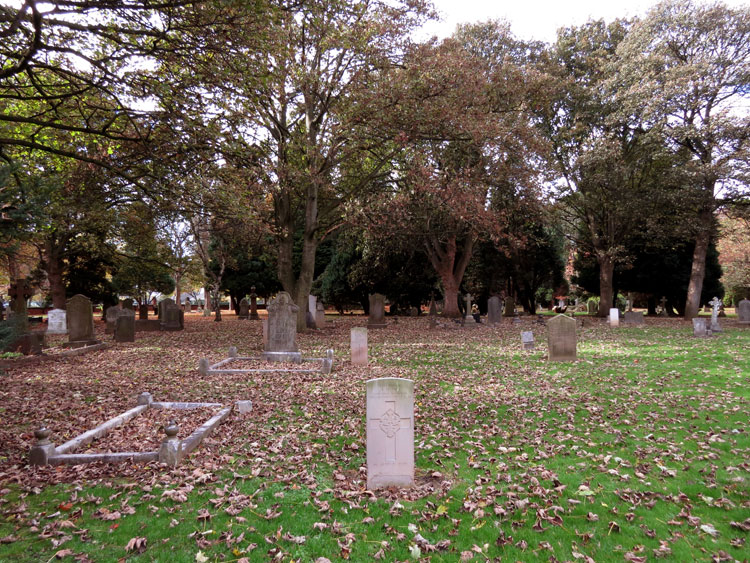 Thornaby Cemetery with Private Illing's Headstone in the Centre Foreground