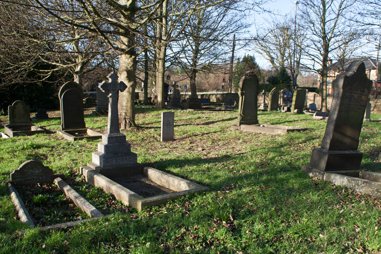The grave of Corporal Drummond in Usworth (Holy Trinity) Churchyard, - centre