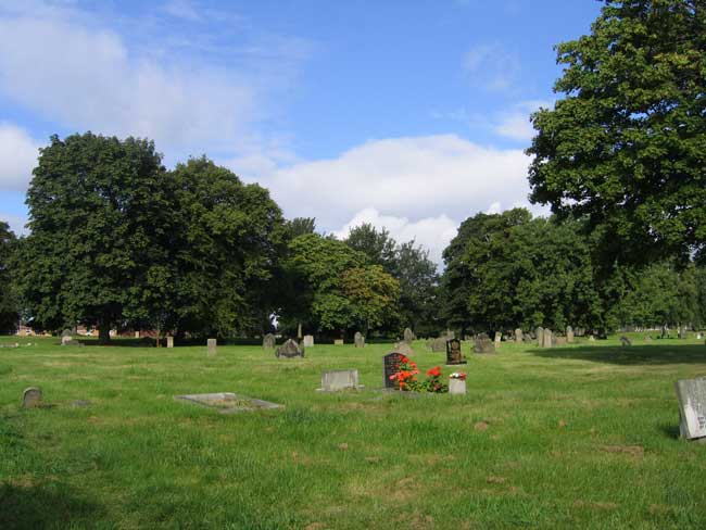 T he area in Wakefield Cemetery containing Private Norgate's grave.