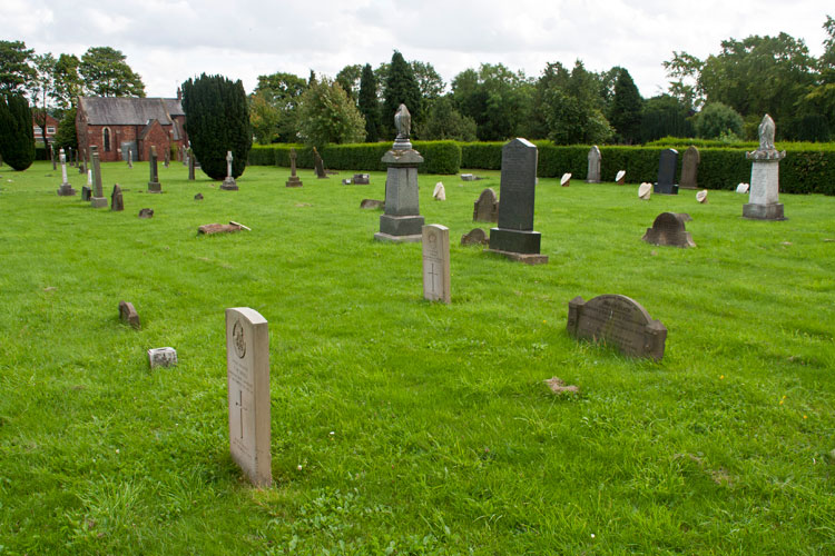 A general view of the section of Crook and Willington (Willington) Cemetery holding graves from the First World War.