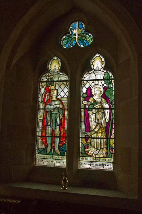 The First World War Memorial Stained Glass Window in St. Eloy's Church, Great Smeaton