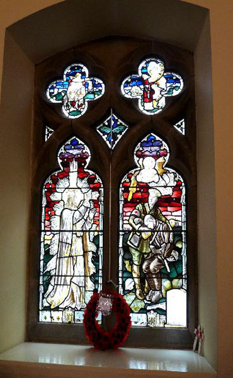 The First World War Memorial Window in St. Mary's Church, Greenfield (Saddleworth)