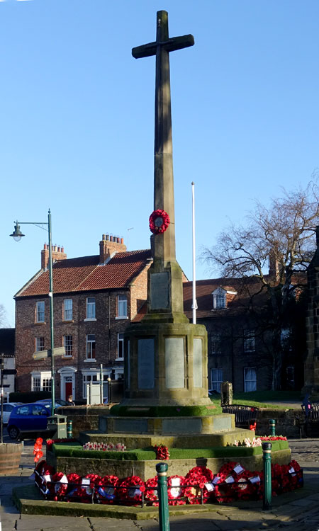 The War Memorial in front of St. Nicholas' Church, Guisborough. 