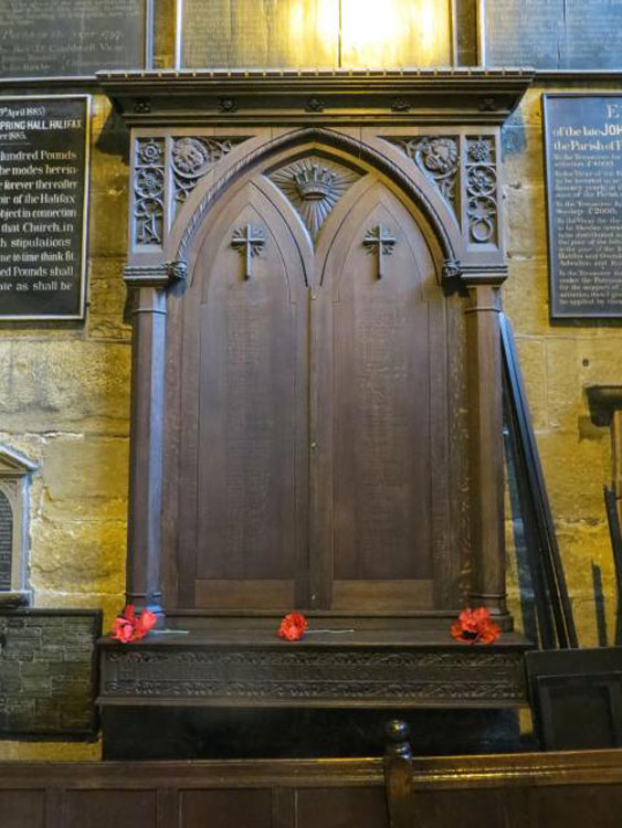 The First World War Memorial for Halifax in the MInster