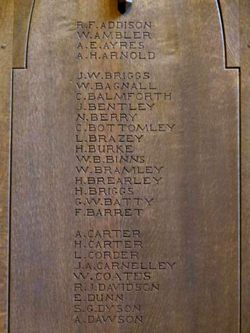 Names "A" - "D", Halifax Minster War Memorial