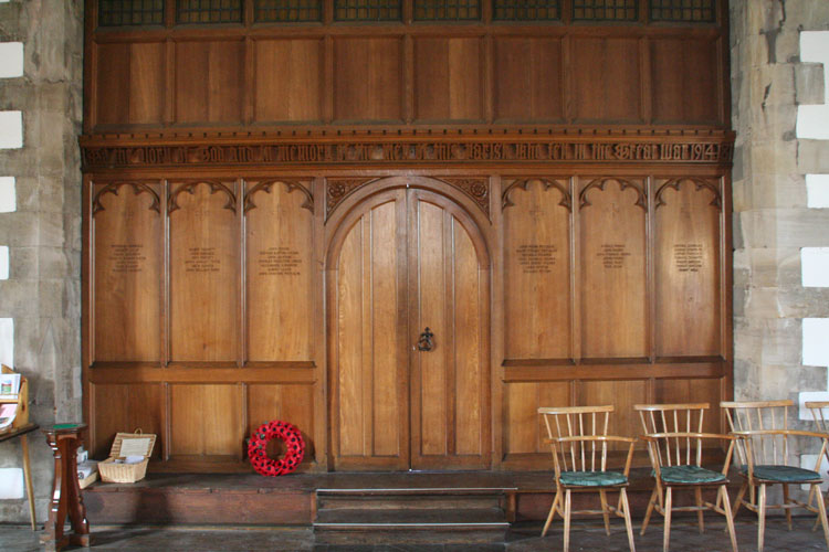 The Memorial Panelling inside the Church of St. Margaret, Hawes