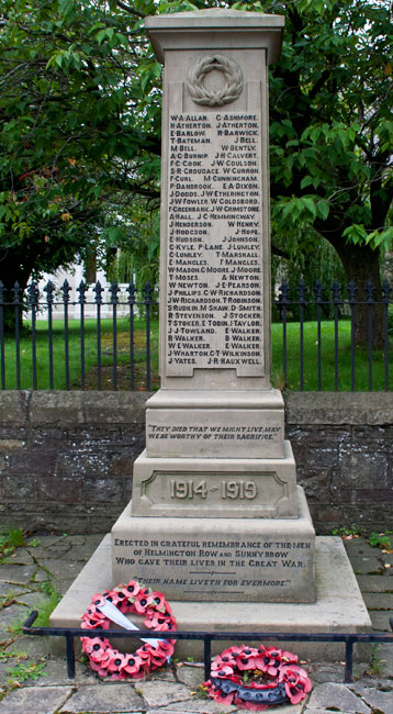 The War Memorial for Helmington Row