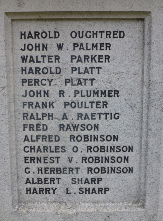 Private Edgar Fussey's Name on the War Memorial for Hessle