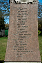 The four faces on the Hetton-le-Hole War Memorial. Select any one for a larger sized image suitable for transcription. Close the window that open to return to this page. 