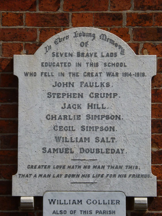 The War Memorial outside the Village Hall, Hickling (Notts)