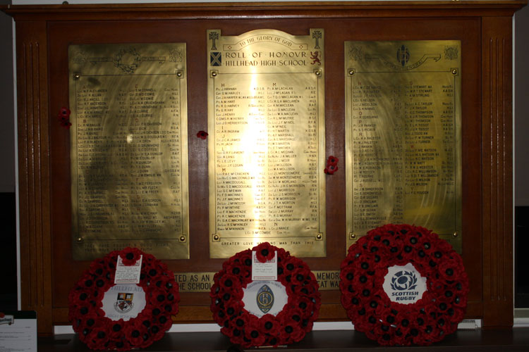 The First World War Memorial for Hillhead High School