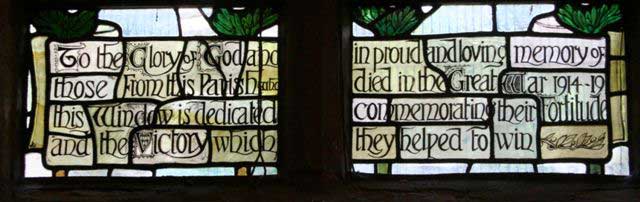 The Memorial Window in the Church of St. Mary, Hornby.