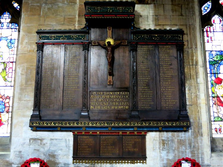 The War Memorial in St. Mary's Church, Horncastle