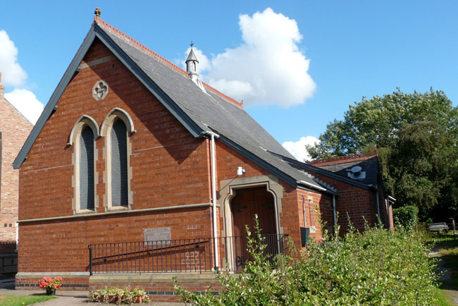 The Methodist Chapel at Huby, with the Memorial Plaque see on the lower right of the building