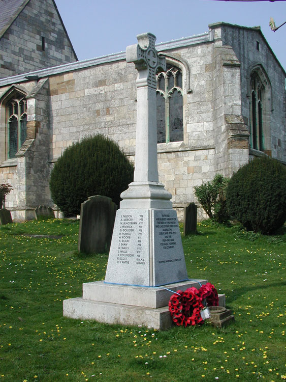 The War Memorial for Huntington, in the Churchyard of All Saints' Huntington