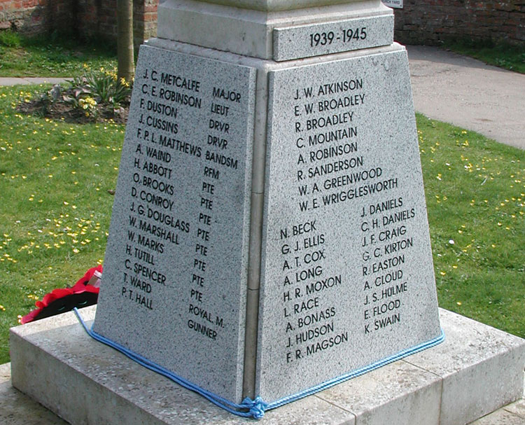 The War Memorial for Huntington (Right Face and Rear)