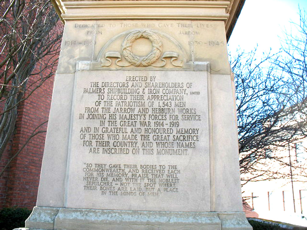 The Dedication on the Palmer Shipyard, Jarrow, War Memorial