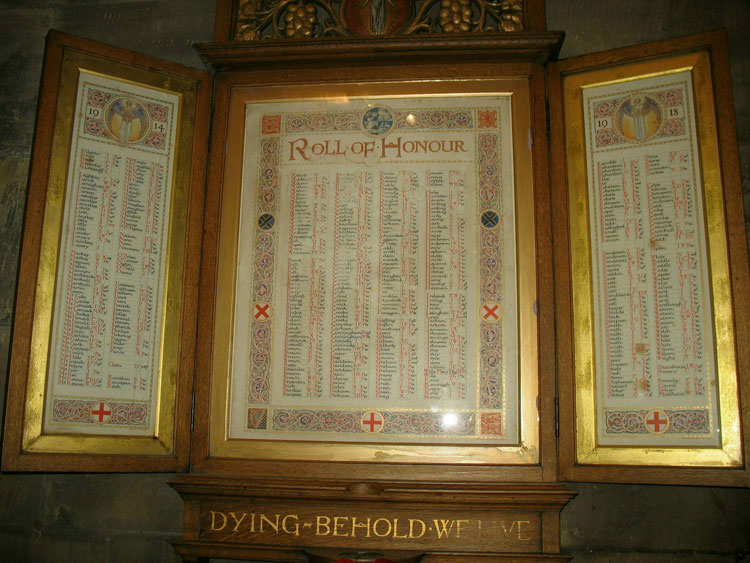 The Roll of Honour in St. Paul's Church, Jarrow