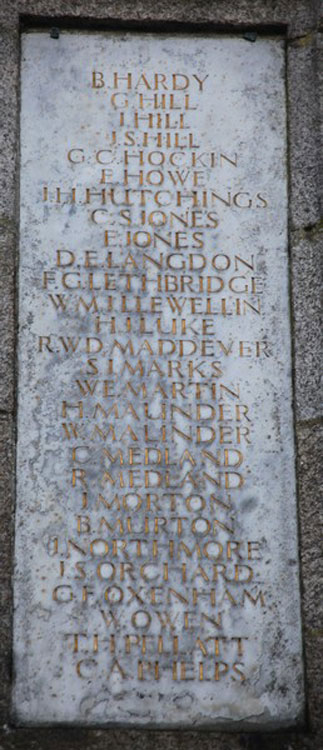 John Henry Hutching's name on the Launceston War Memorial