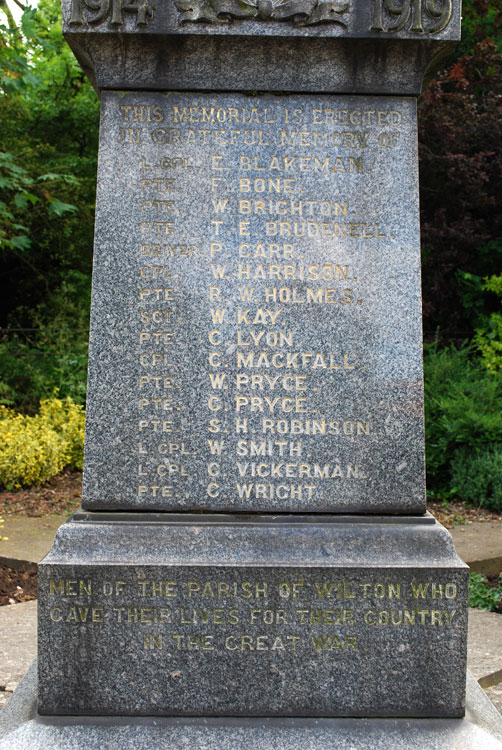 First World War Commmeorations on the Lazenby War Memorial 