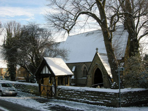 The gate of St. Mary Magdalene's Church, East Keswick (Leeds).