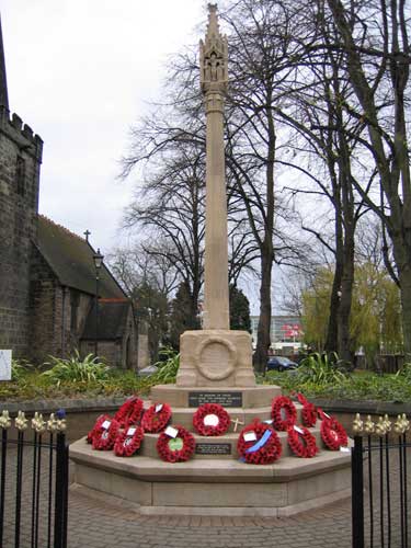 The Long Eaton War Memorial outside St. Laurence's Church.