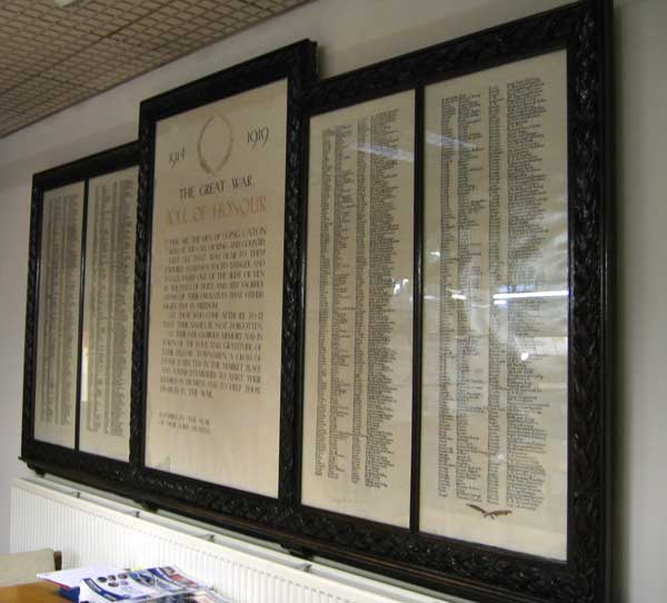 The Roll of Honour for Long Eaton, held in the Erewash Borough Council Offices