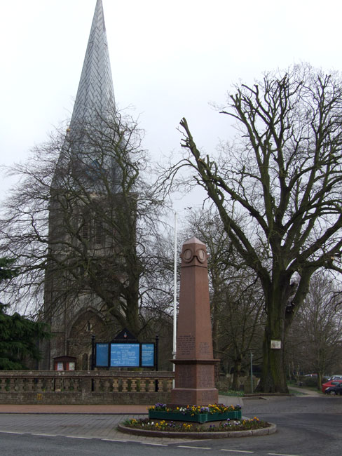 The Long Sutton War Memorial outside St. Mary's Church